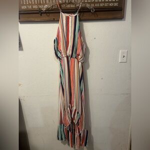 Hailey Blue multicolored striped maxi dress Size Med (1518)